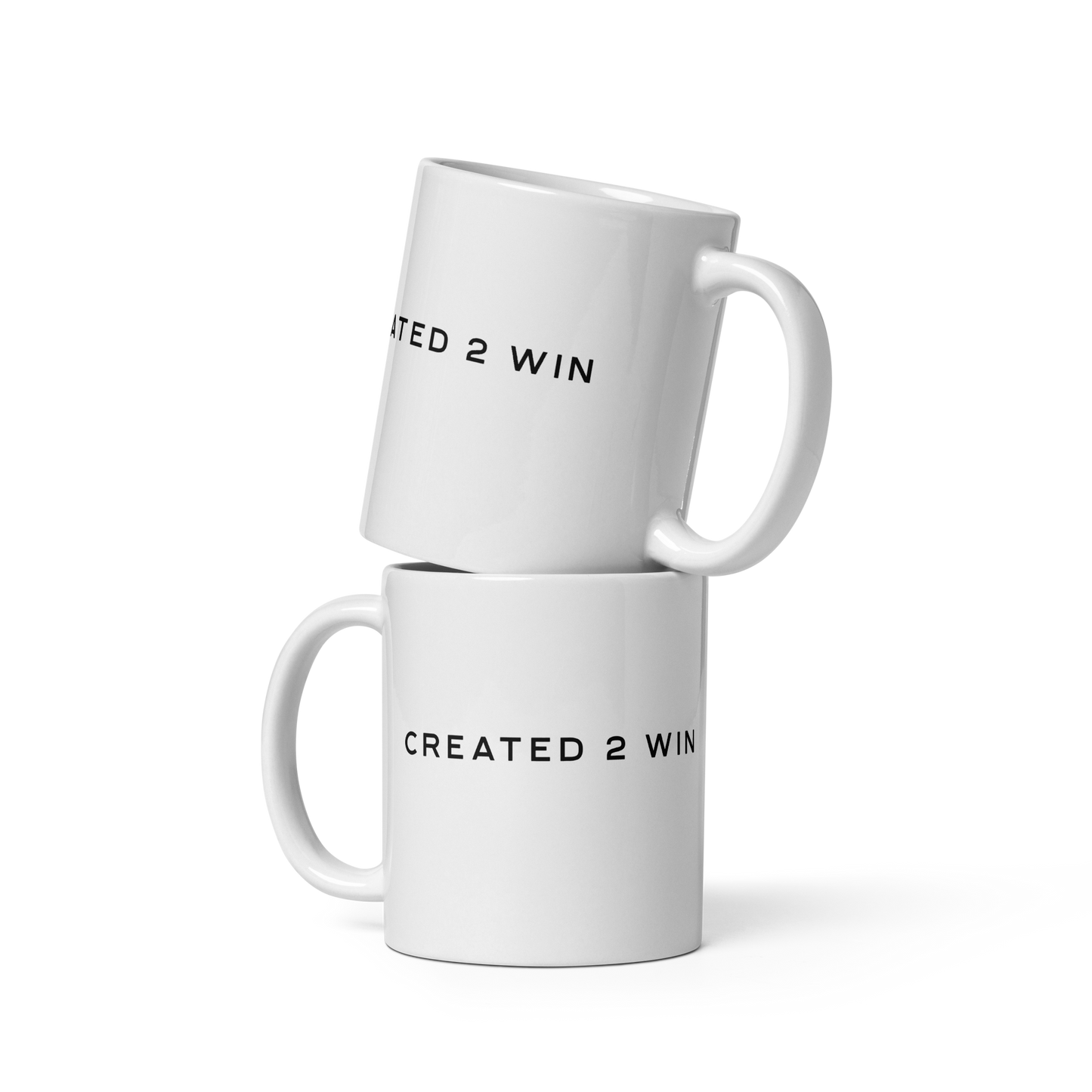 Created 2 Win Coffee Mug (black letters)